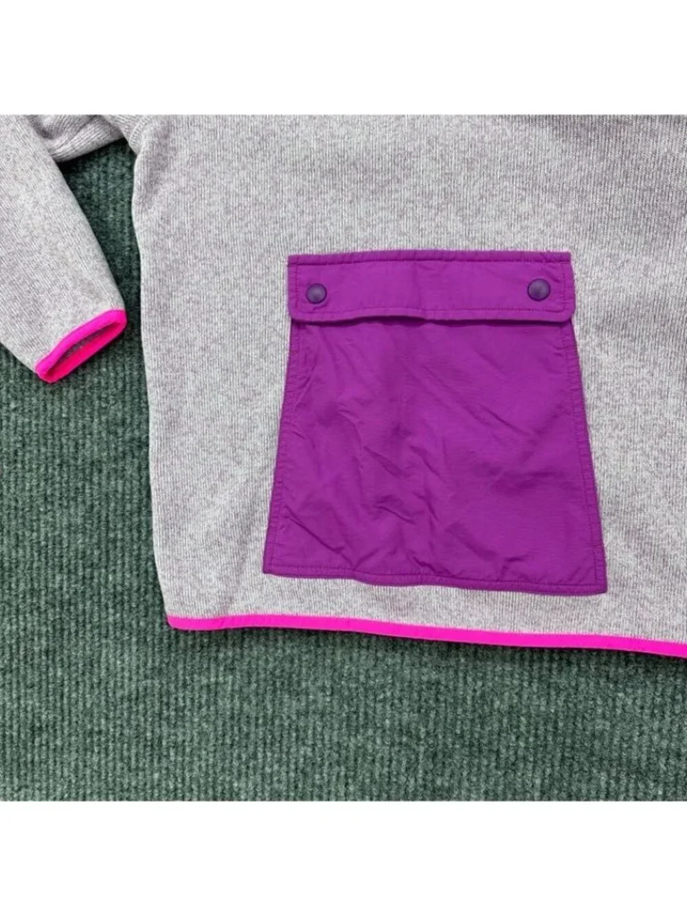 LL Bean Sweater Fleece Half Snap Pullover Cozy Outdoor 520499 Girls Medium 10-12